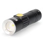 Torcia LED EDM USB Ricaricabile Zoom Mini Nero Alluminio 120 Lm