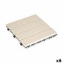 Piastrella ad Incastro Composite Beige Polietilene 30 x 2,6 x 30 cm (6 Unità)