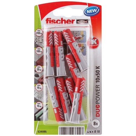 Tacchetti Fischer DuoPower 534995 Ø 10 x 50 mm Nylon (8 Unità)