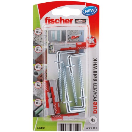 Bulloni ad anello Fischer DuoPower 535001 Tacchetti 8 x 40 mm 4 Unità