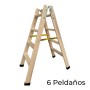 Scala Pieghevole a 6 Scalini Plabell Legno 164 x 31/55 cm