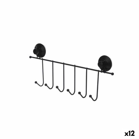 Appendiabiti per Porte Nero Acciaio ABS 39 x 16 x 4,9 cm (12 Unità)