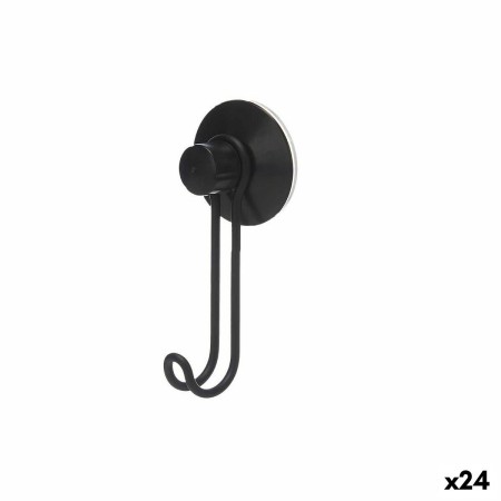 Gancio per appenderla Nero Acciaio ABS 6 x 13 x 4 cm (24 Unità)