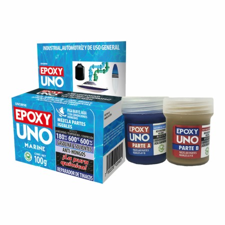 Adesivo epossidico bicomponente Fusion Epoxy Black Label Unom98 Universale Blu Marino 100 g