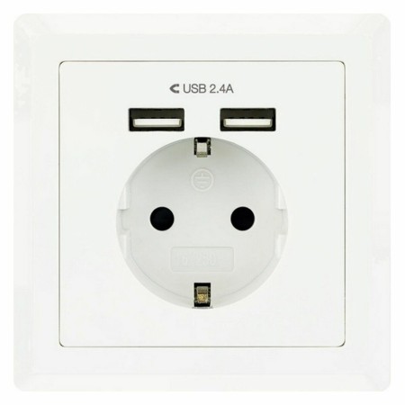 Presa Parete con 2 Porte USB TooQ 10.35.0010 5V/2.4A Bianco 2,4 A