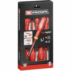 Set di Cacciaviti Facom Protwist Isolated 1000V AT5VE.PB Alba Plana Pozidriv 5 Pezzi